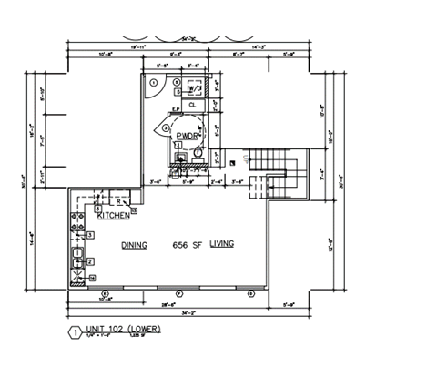 Floor plan for 3 beds, 3 baths, 1235 sqft